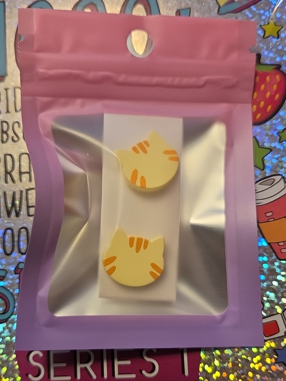 Cute Yellow Cat Stud Earrings - Women's Jewelry